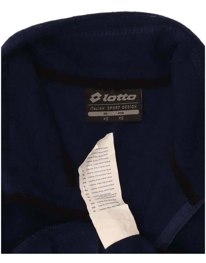 LOTTO Womens Fleece Jacket UK 6 XS Navy Blue Polyester