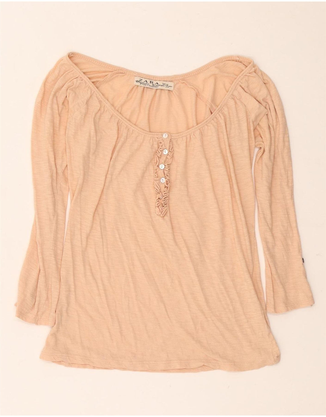 Top Zara da donna a maniche lunghe UK 12 rosa medio chiazzato