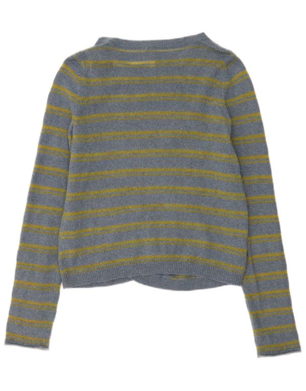 Maglione cardigan aperto da donna White Stuff UK 12 Cotone a righe blu medio