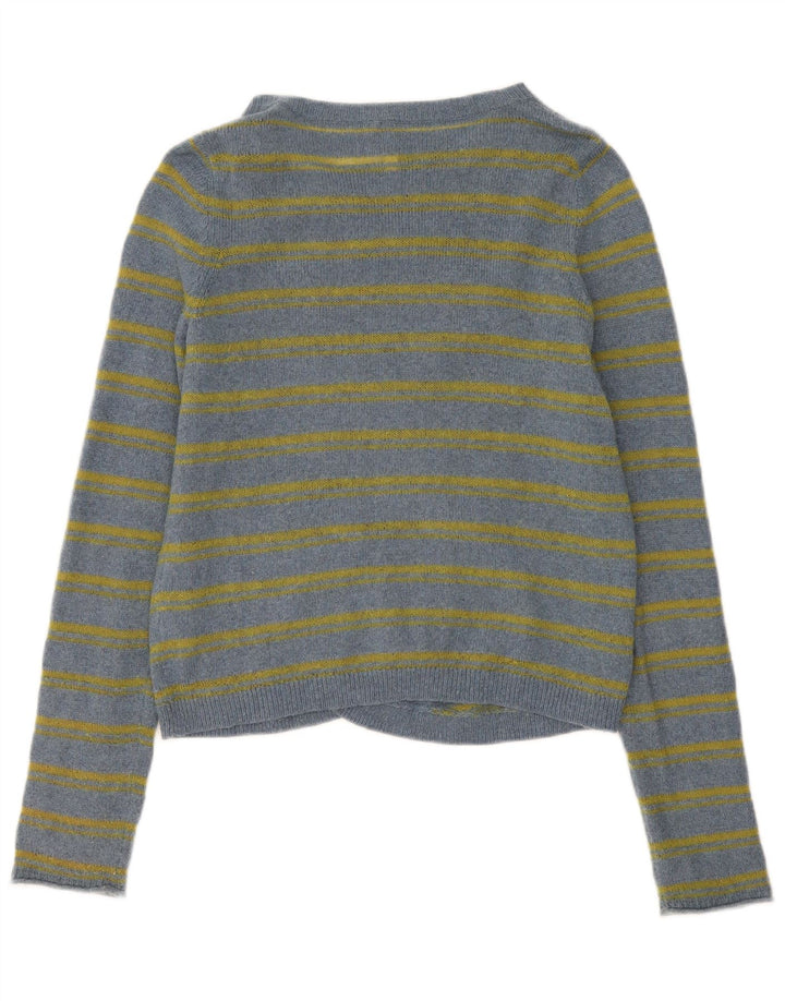 Maglione cardigan aperto da donna White Stuff UK 12 Cotone a righe blu medio