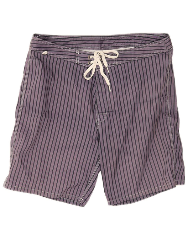 Pantaloncini da bagno da uomo Sundek, grandi, in poliestere gessato viola