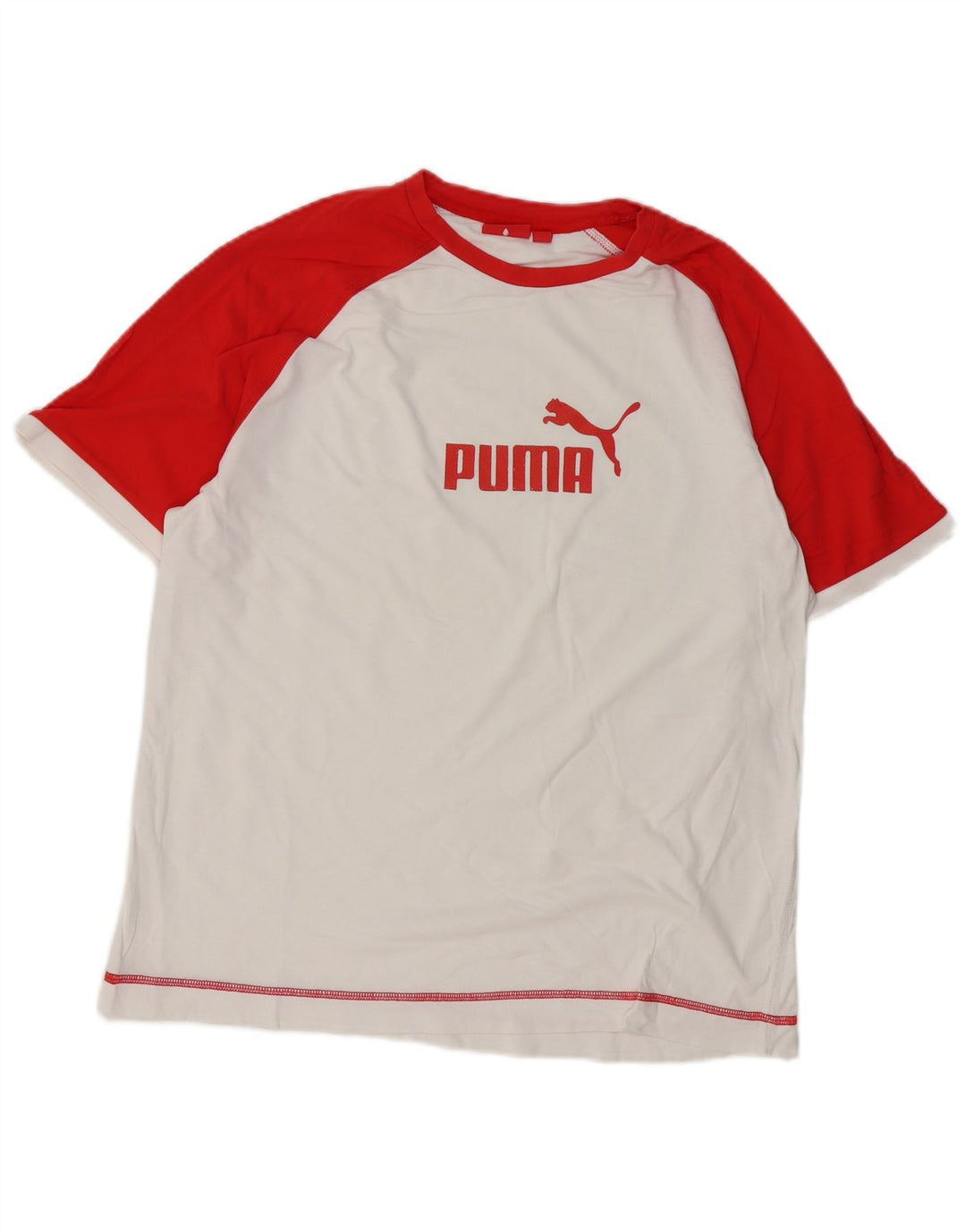 T-shirt grafica da uomo PUMA Top XL in cotone color block bianco