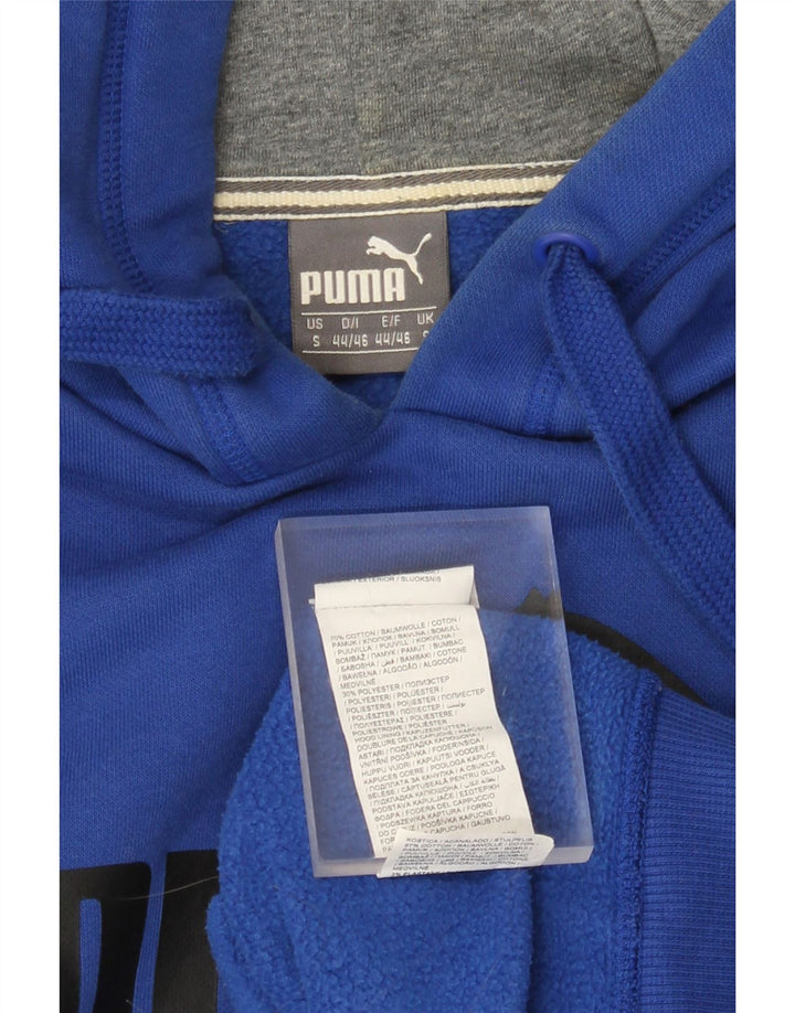Felpa con cappuccio grafica PUMA da uomo piccola in cotone blu