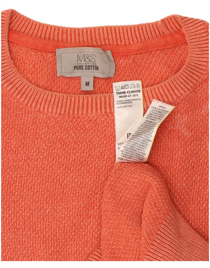 Maglione maglione girocollo da uomo Marks & Spencer in cotone arancione medio
