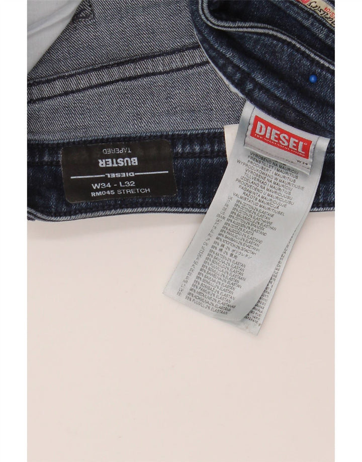 DIESEL Jeans affusolati Buster da uomo W34 L34 cotone blu navy