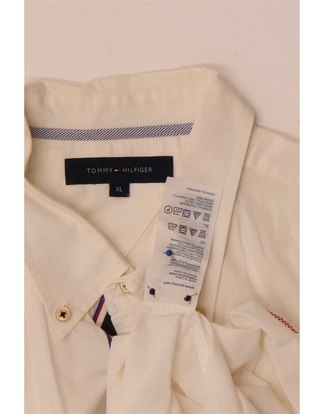 Camicia da uomo Tommy Hilfiger XL in cotone bianco