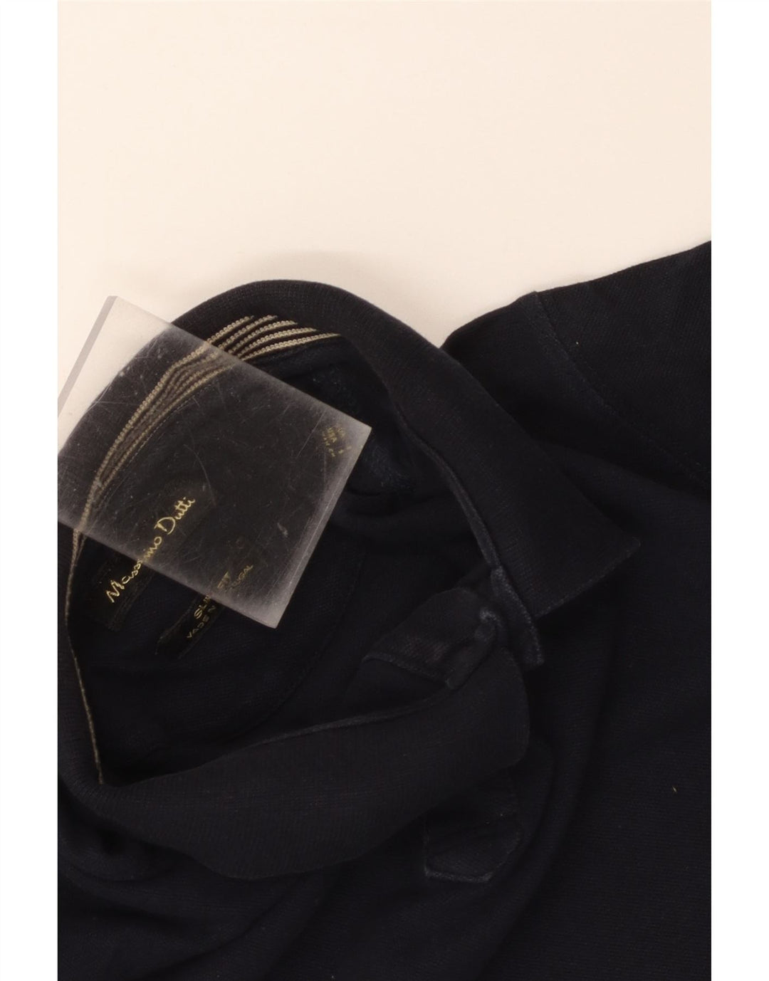 Polo da uomo slim fit Massimo Dutti piccola blu navy