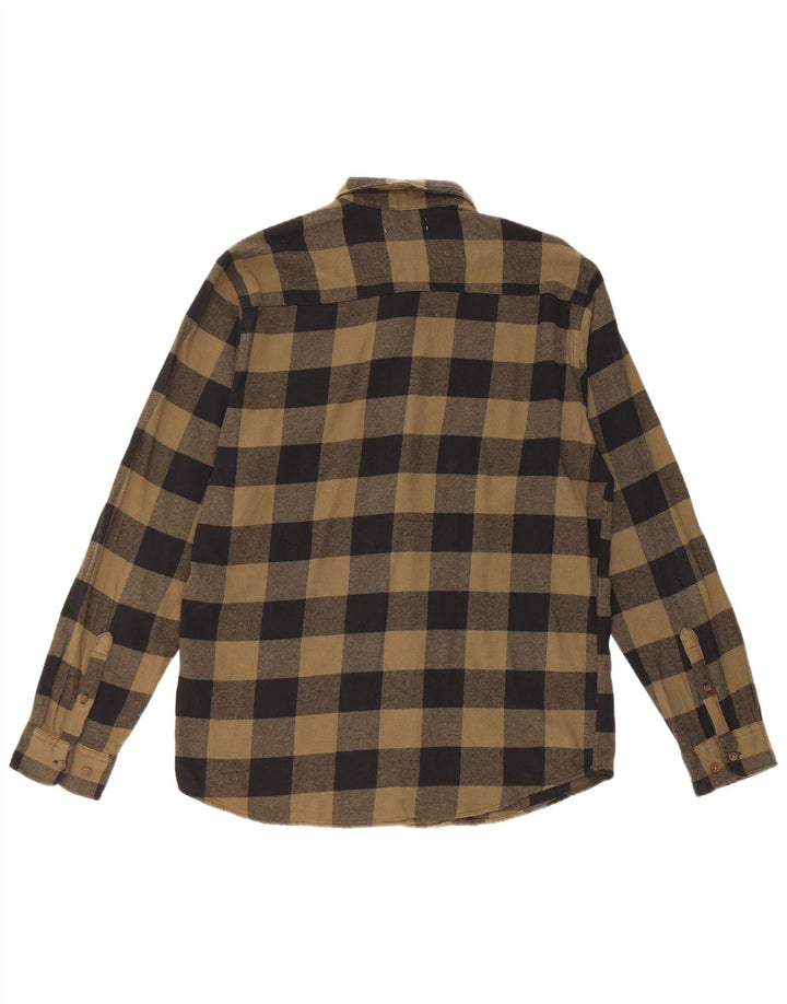 Jack & Jones Camicia da uomo in flanella grande cotone a quadretti kaki