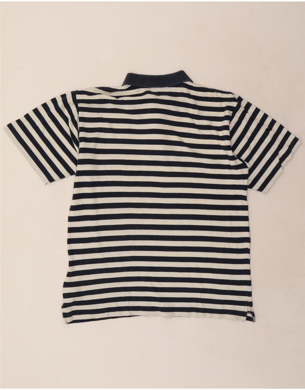 Polo da uomo Champion in cotone a righe medie blu navy