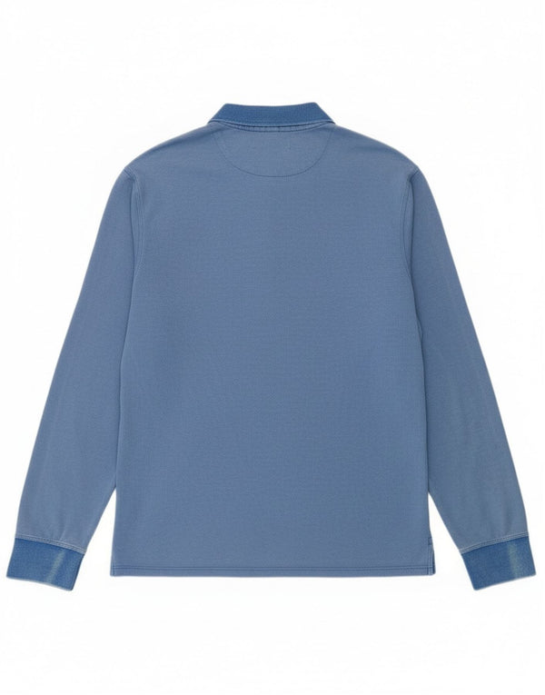 Polo Armani Jeans da uomo a maniche lunghe Regular Small in cotone blu