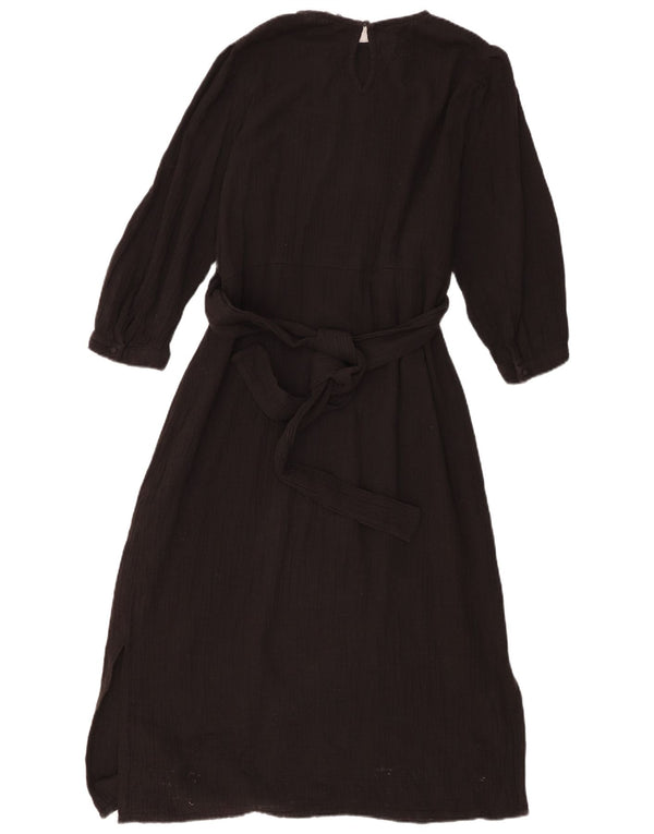 Abito lungo Zara da donna con maniche a 3/4 UK 14 grande cotone nero