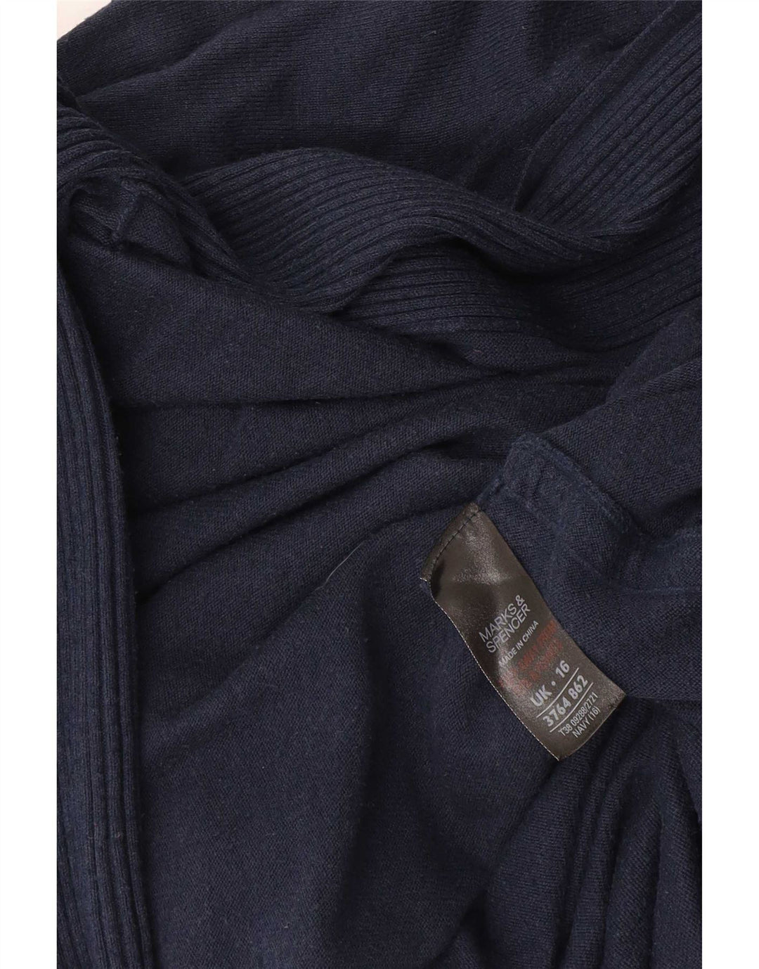 Maglione cardigan aperto lungo da donna Marks & Spencer UK 16 grande blu navy