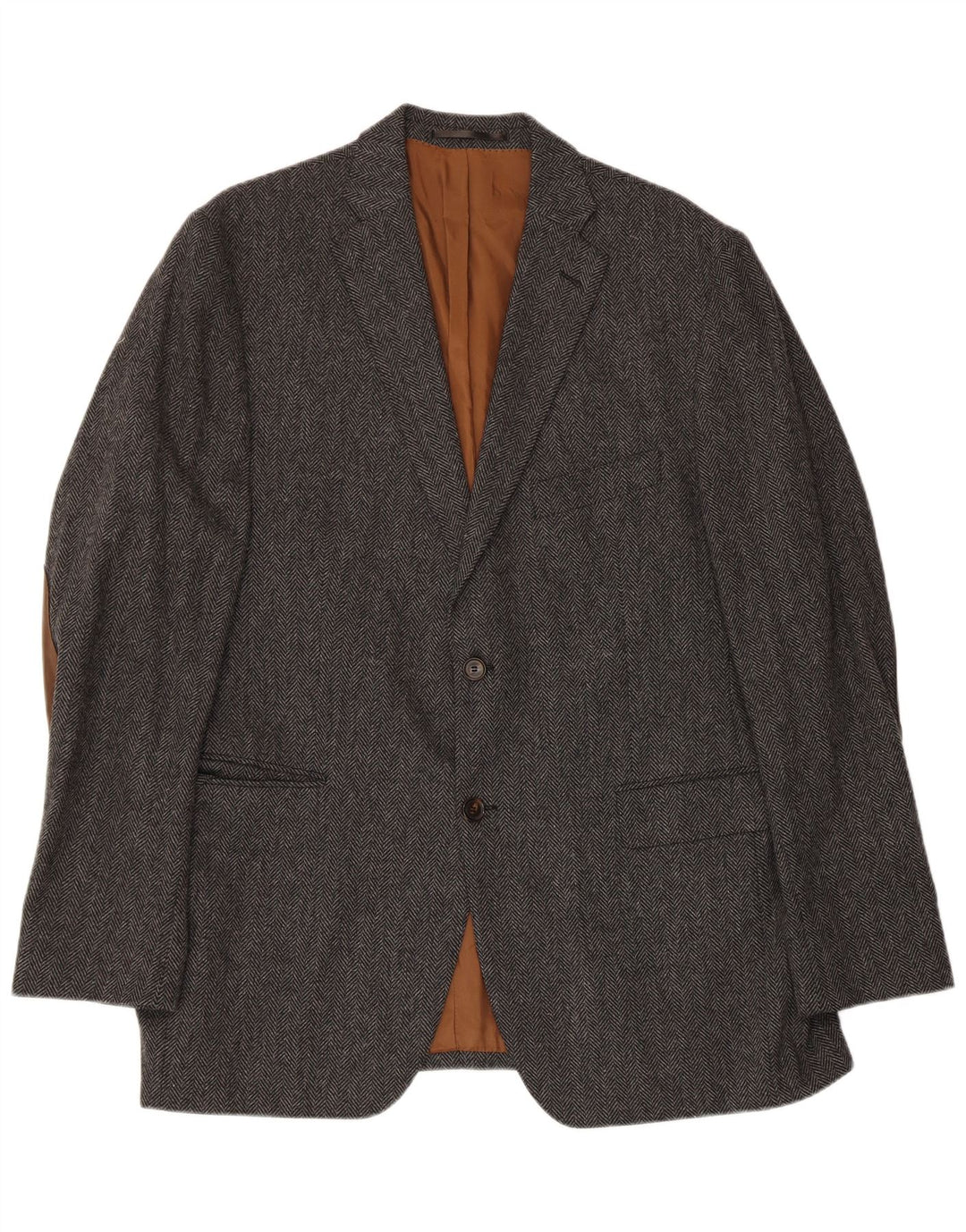 Giacca blazer vintage da uomo a 2 bottoni IT 56 3XL Lana a spina di pesce grigia