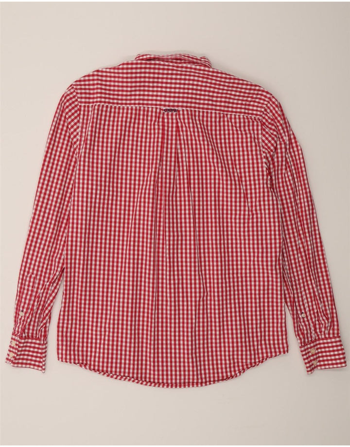Crew Clothing Camicia da uomo dalla vestibilità classica in cotone a quadretti rosso medio