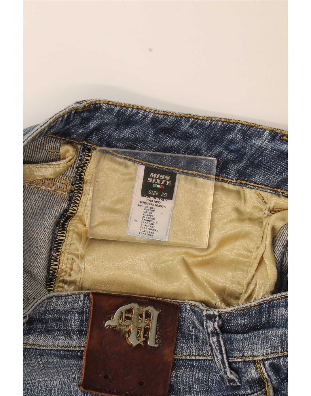 Pantaloncini di jeans Marvel da donna Miss Sixty W30 cotone blu medio