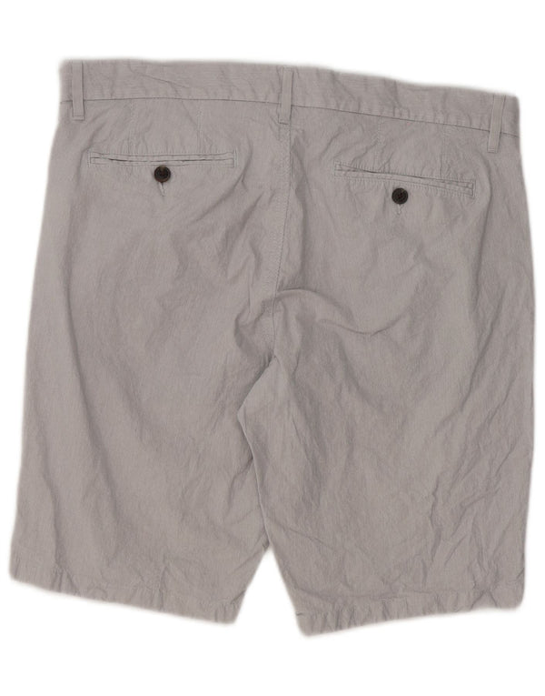 Pantaloncini chino da uomo Marks & Spencer W34 grande cotone gessato grigio