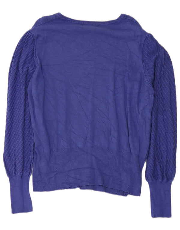 Maglione maglione con scollo a barca da donna Marks & Spencer UK 18 XL viscosa blu