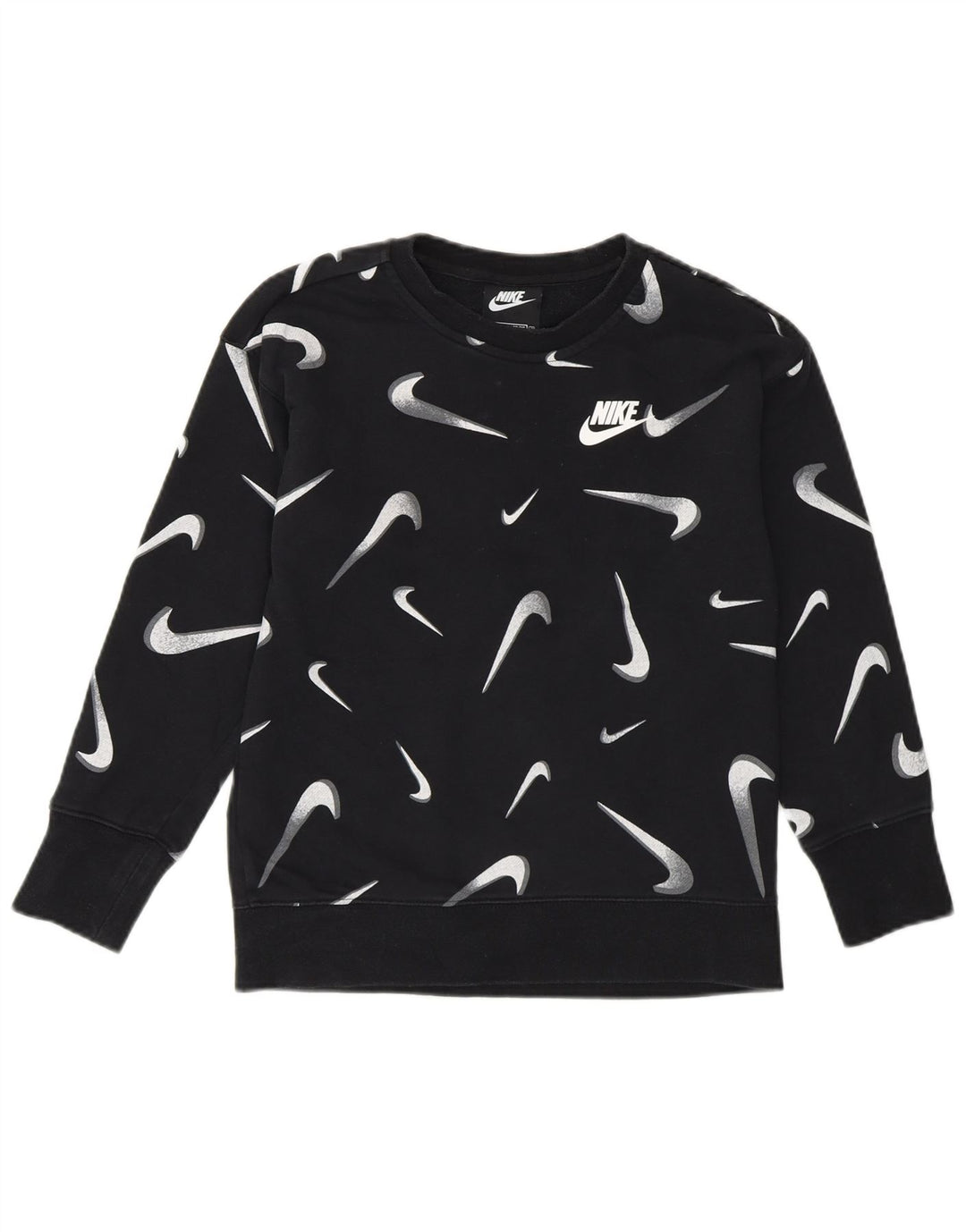 Felpa NIKE per ragazze con grafica standard fit, 8-9 anni, piccola, nera