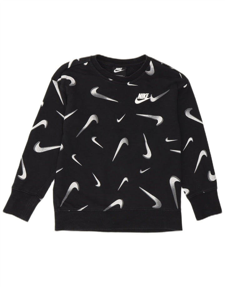 Felpa NIKE per ragazze con grafica standard fit, 8-9 anni, piccola, nera