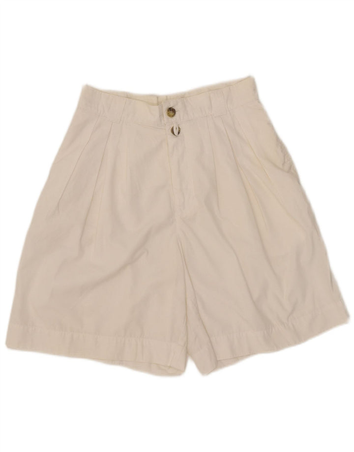 Pantaloncini chino a vita alta da donna Outback UK 10 piccoli W27 poliestere bianco