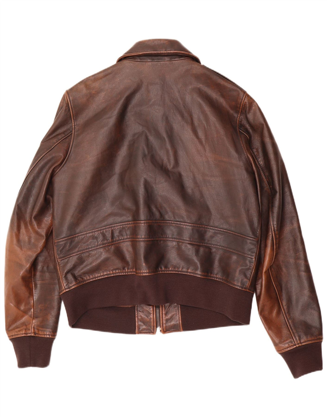 Giubbotto bomber in pelle vintage da uomo IT 52 grande marrone