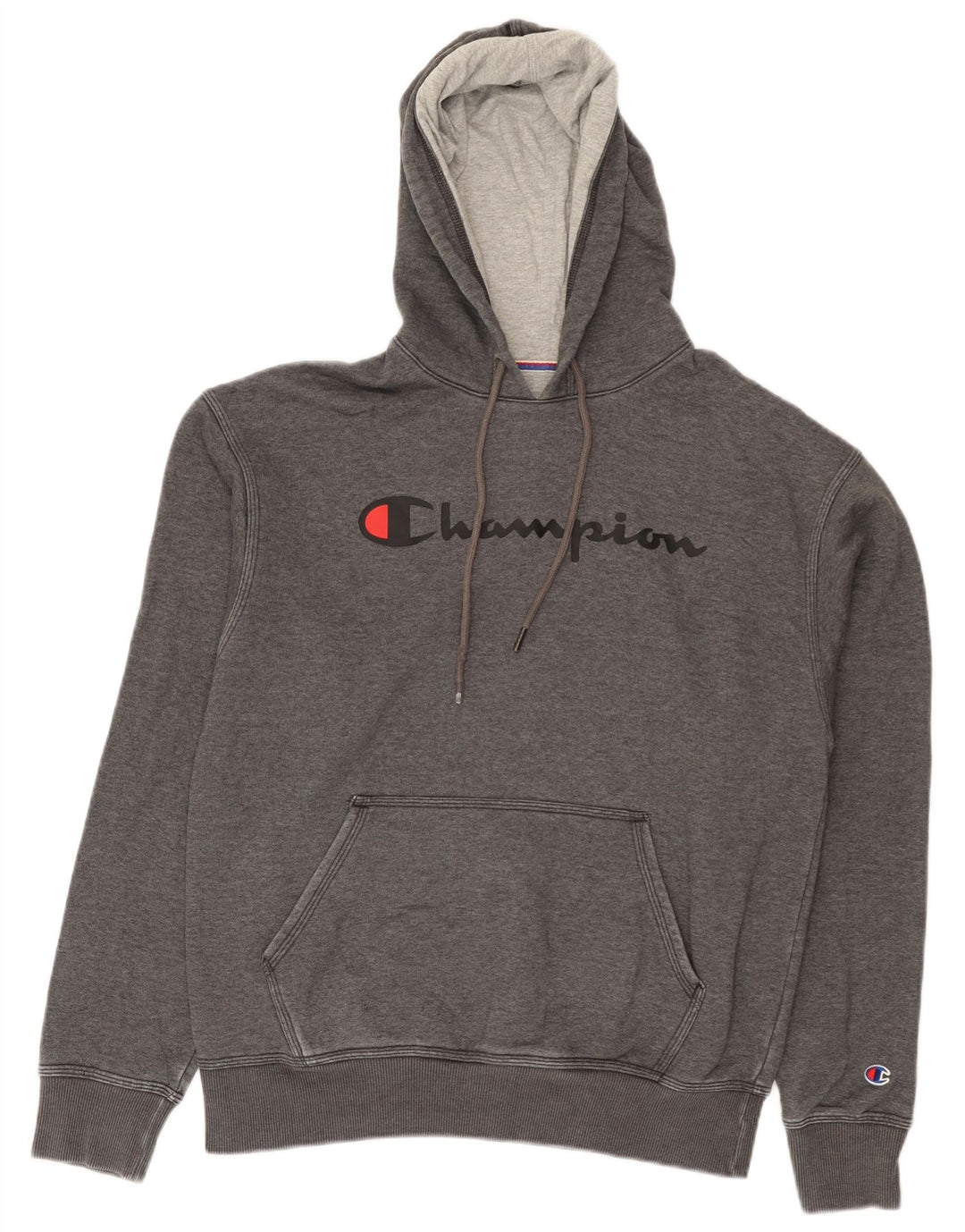 Maglione con cappuccio grafico da uomo Champion grigio medio chiazzato