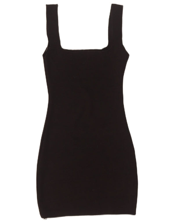Abito aderente senza maniche da donna Zara UK 8 piccolo in viscosa nera