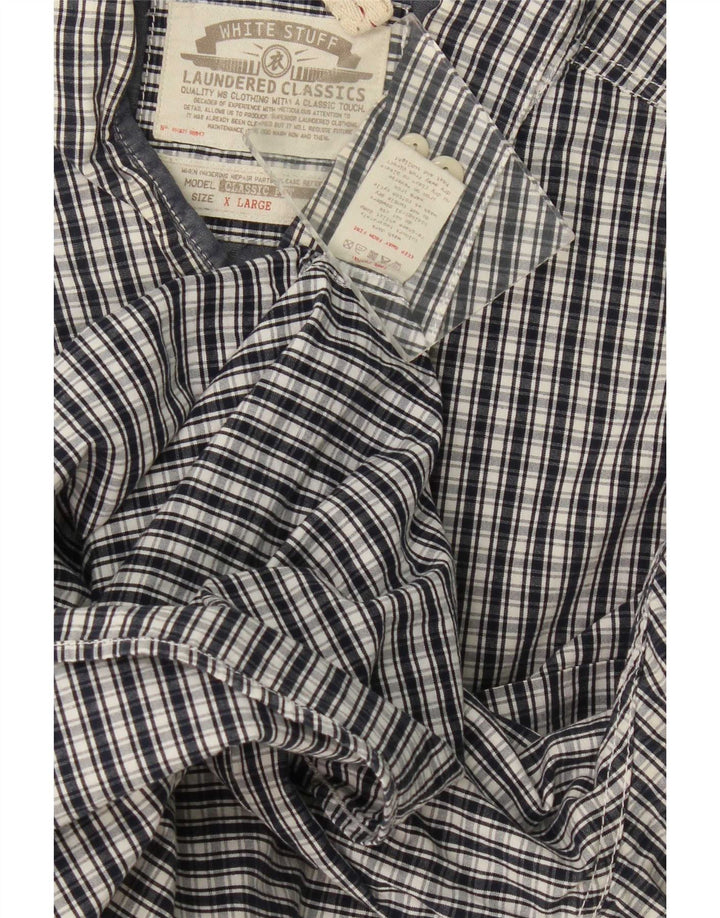 Camicia da uomo Classic Fit di White Stuff XL in cotone a quadri blu navy