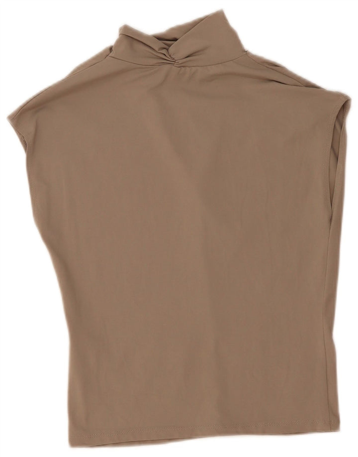 Top senza maniche in camicetta da donna Zara UK 12 Poliammide grigio medio