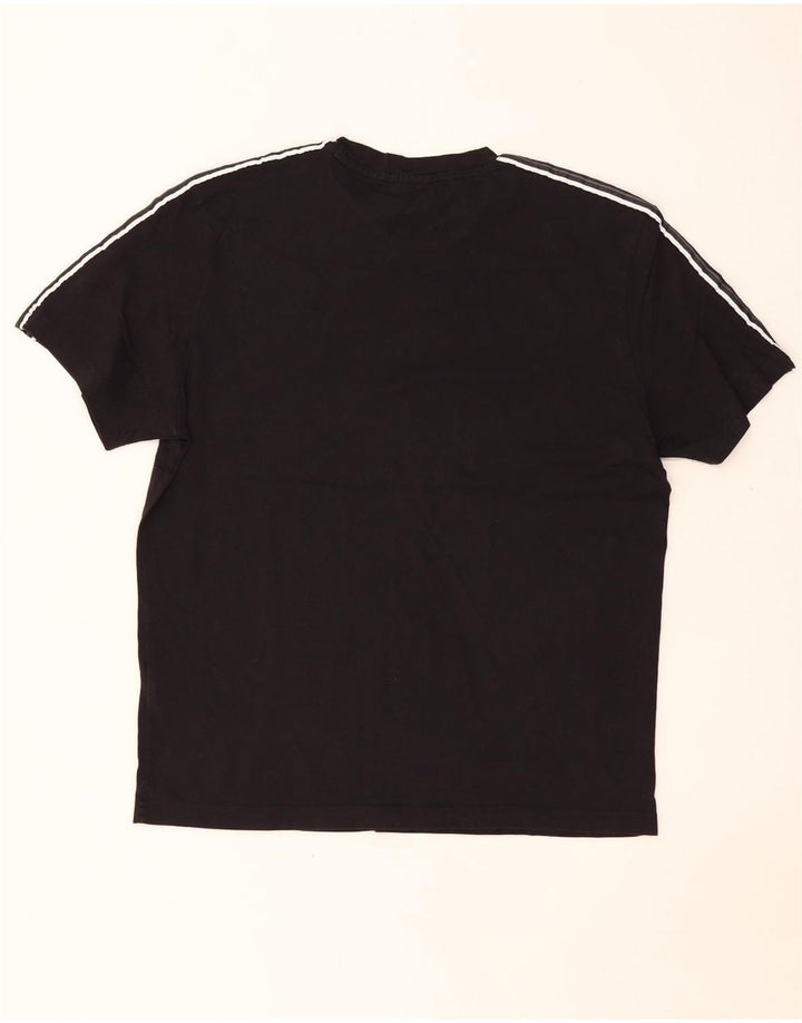 T-shirt grafica da uomo CHAMPION Top grande in cotone nero