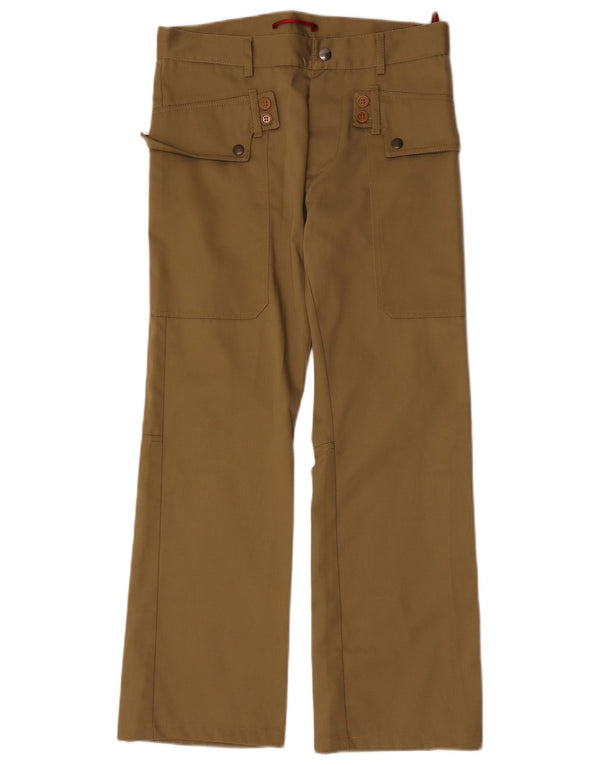 Pantaloni cargo bootcut da donna David Mayer IT 46 Large W31 L29 Cachi