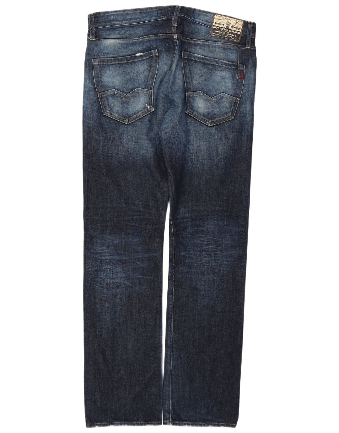 REPLAY Jeans dritti Waitom da uomo W34 L34 Blu Navy