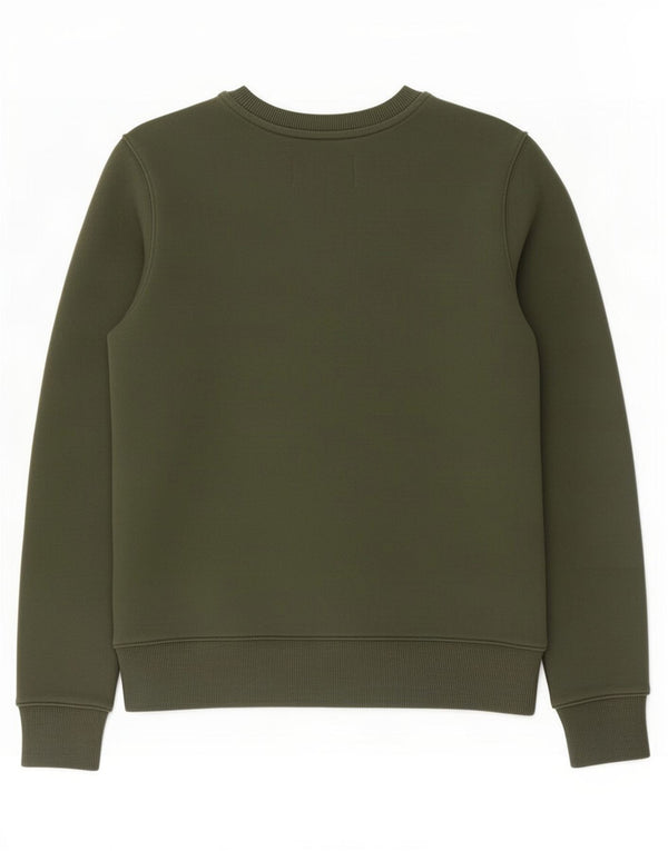 Felpa grafica da donna Calvin Klein Jeans Jumper UK 10 Small Verde