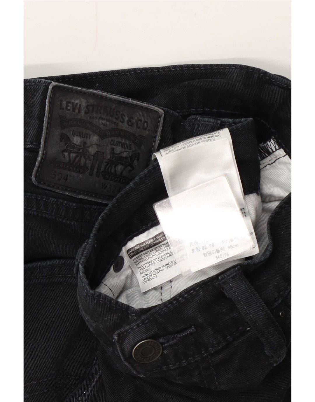 Levi's Uomo 504 Jeans dritti W32 L32 Cotone Nero