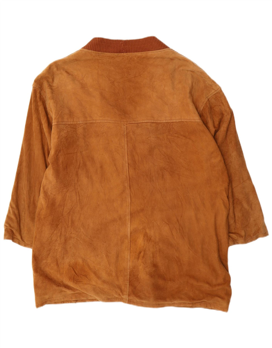 Giacca vintage in pelle scamosciata da uomo UK 40 grande marrone