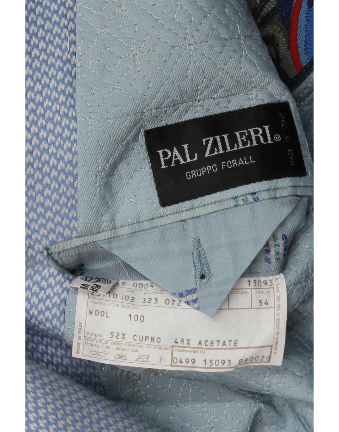 Giacca blazer a 2 bottoni da uomo Pal Zileri IT 54 2XL Lana geometrica blu