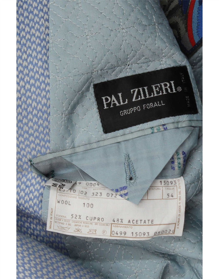 Giacca blazer a 2 bottoni da uomo Pal Zileri IT 54 2XL Lana geometrica blu