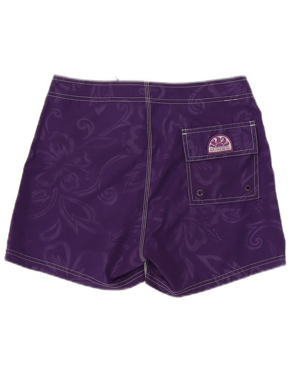 Pantaloncini da bagno da uomo Sundek piccoli fiori viola