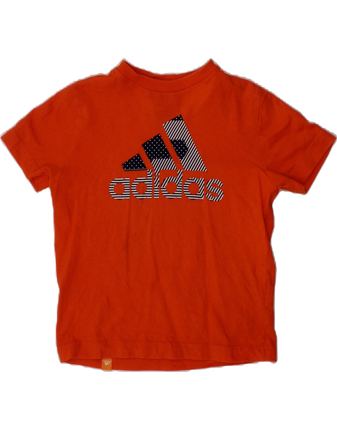ADIDAS Boys Graphic T-Shirt Top 5-6 Years Orange Vintage Adidas and Second-Hand Adidas from Messina Hembry 