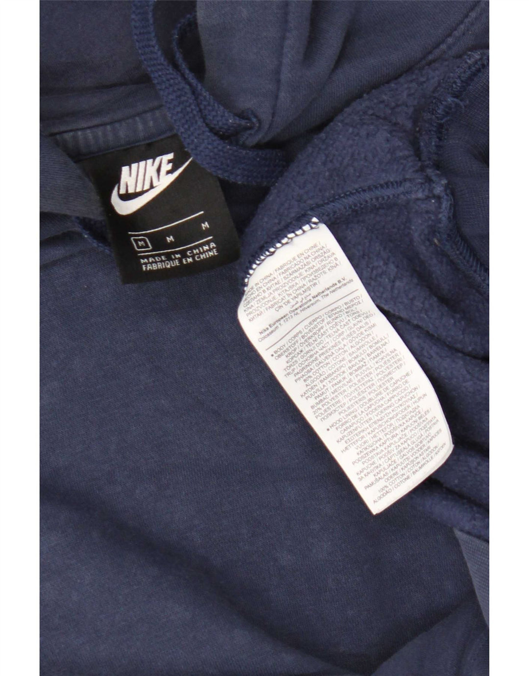 Felpa con cappuccio da uomo Nike, media, blu navy, cotone Fair Isle
