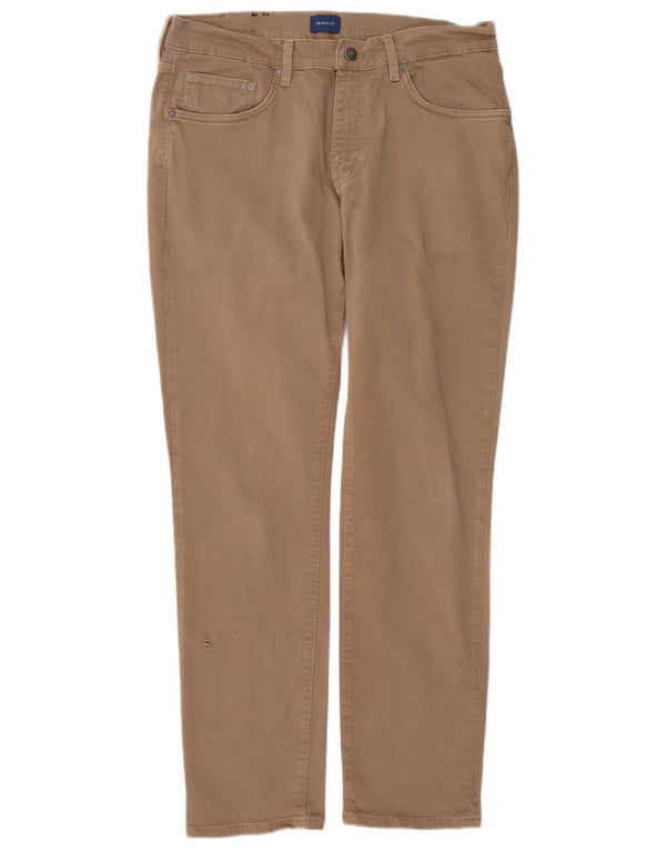 Pantaloni casual slim da uomo GANT W36 L32 in cotone beige