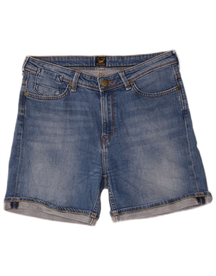 Pantaloncini di jeans Boyfriend da donna Lee W29 cotone blu medio