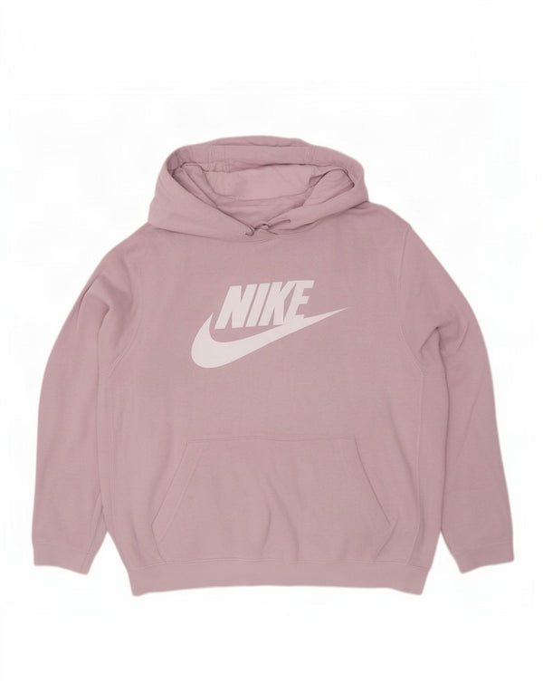 Felpa con cappuccio oversize grafica Nike da donna UK 16 grande cotone viola