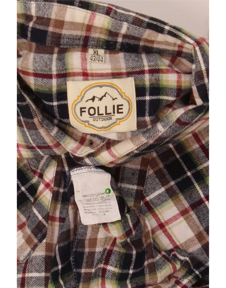 Camicia da uomo Follie taglia 43/44 XL in cotone a quadri multicolore