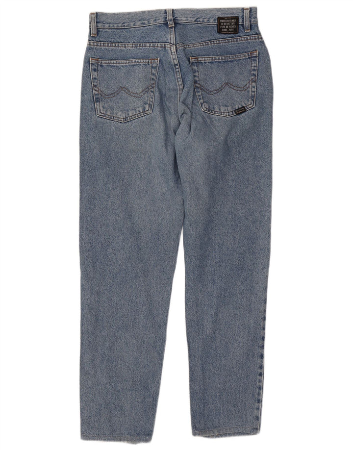 Jeans affusolati a vita alta da donna BENETTON IT 48 XL W32 L30 Blu Cotone