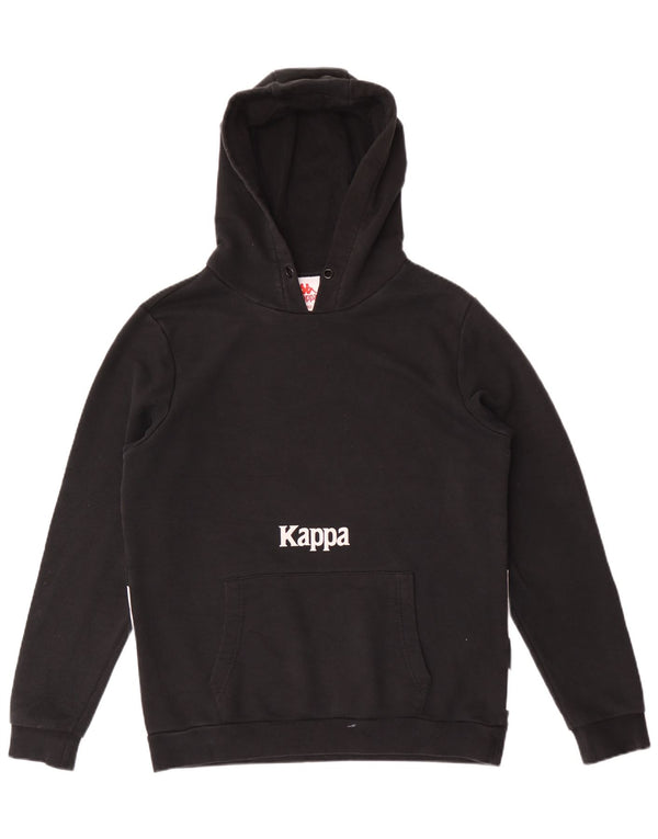 Maglione con cappuccio grafico da uomo Kappa grande in cotone nero