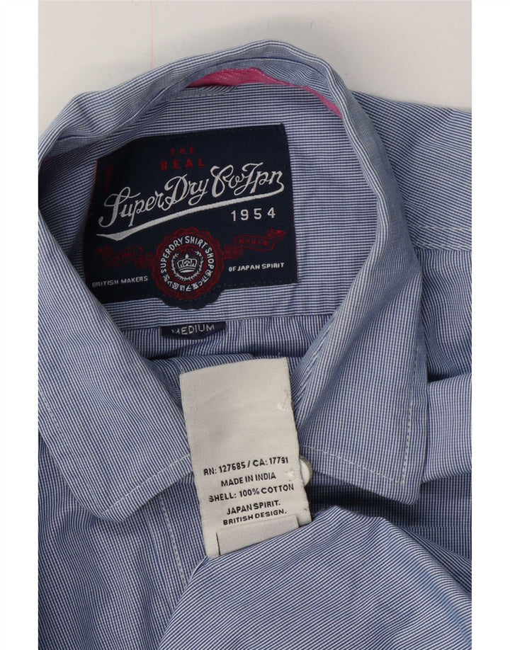 Camicia da uomo Superdry in cotone a quadri blu medio