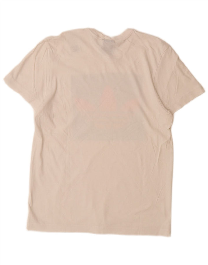 ADIDAS Mens Graphic T-Shirt Top Small White Cotton
