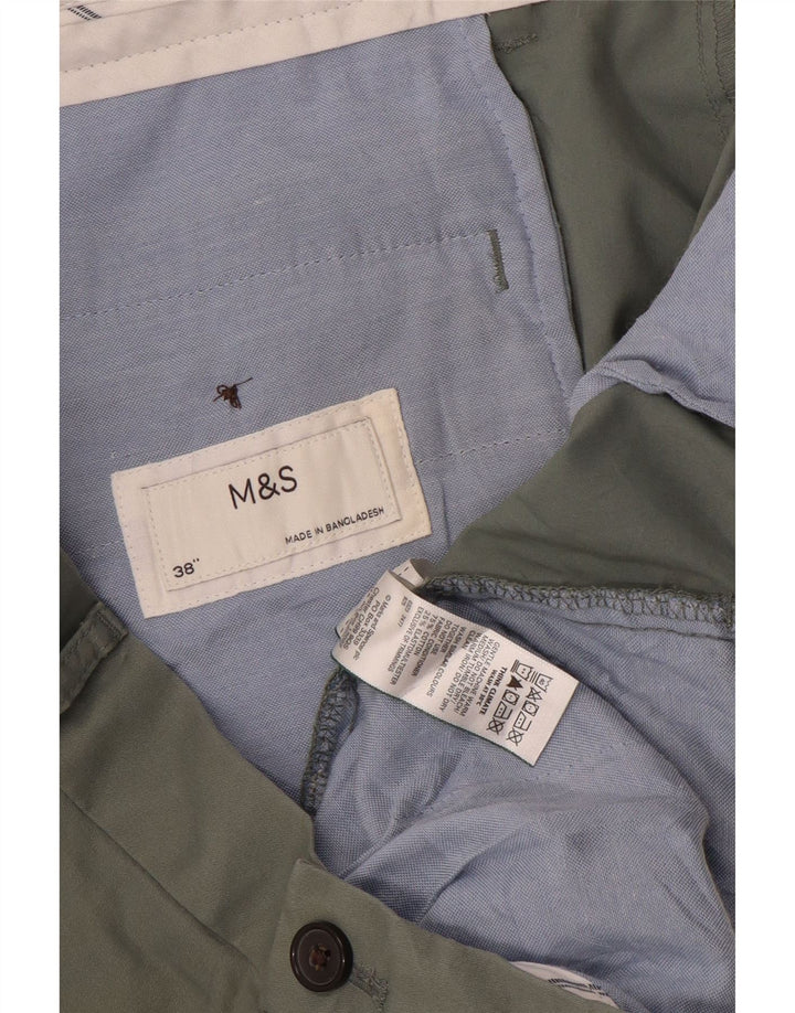 Pantaloncini chino da uomo Marks & Spencer W38 XL cotone kaki