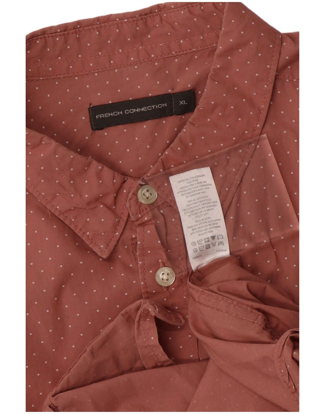FRENCH CONNECTION Camicia da uomo XL Cotone maculato bordeaux